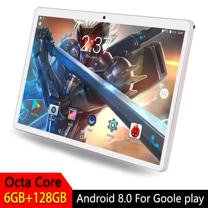 2.5D Закаленное стекло экрана 10 дюймов планшетный ПК для Google Play Восьмиядерный телефон sim-карта wifi gps ram 6 ГБ 128 Гб планшет Android 8,0