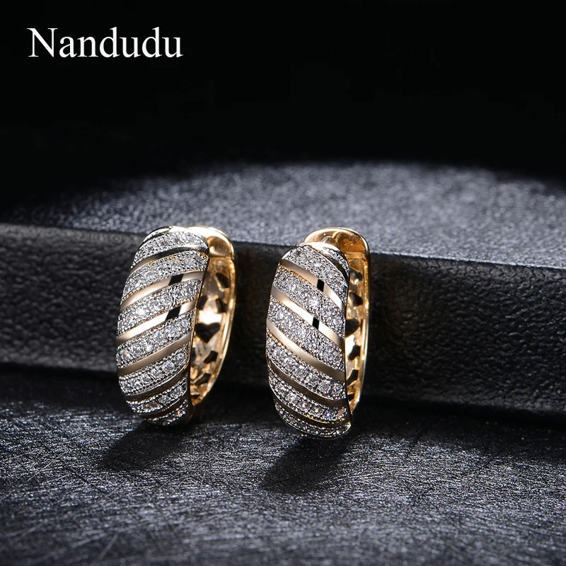 Nandudu Mini Hoop Earrings Delicate Crystal Huggie Earring Fashion Women Female Jewelry Gift CE220 | Украшения и аксессуары