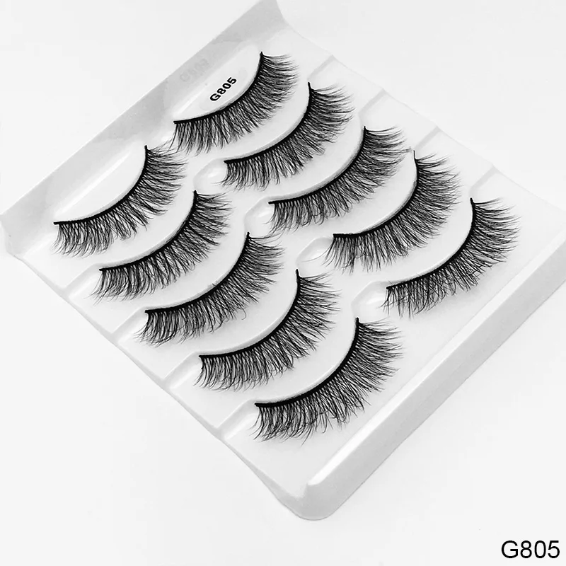 G805 SEXYSHEEP, 5 пар, 3D, норковые накладные ресницы, толстые, завитые, полная полоска, ресницы для наращивания, модные, женские, для макияжа глаз - Цвет: G805