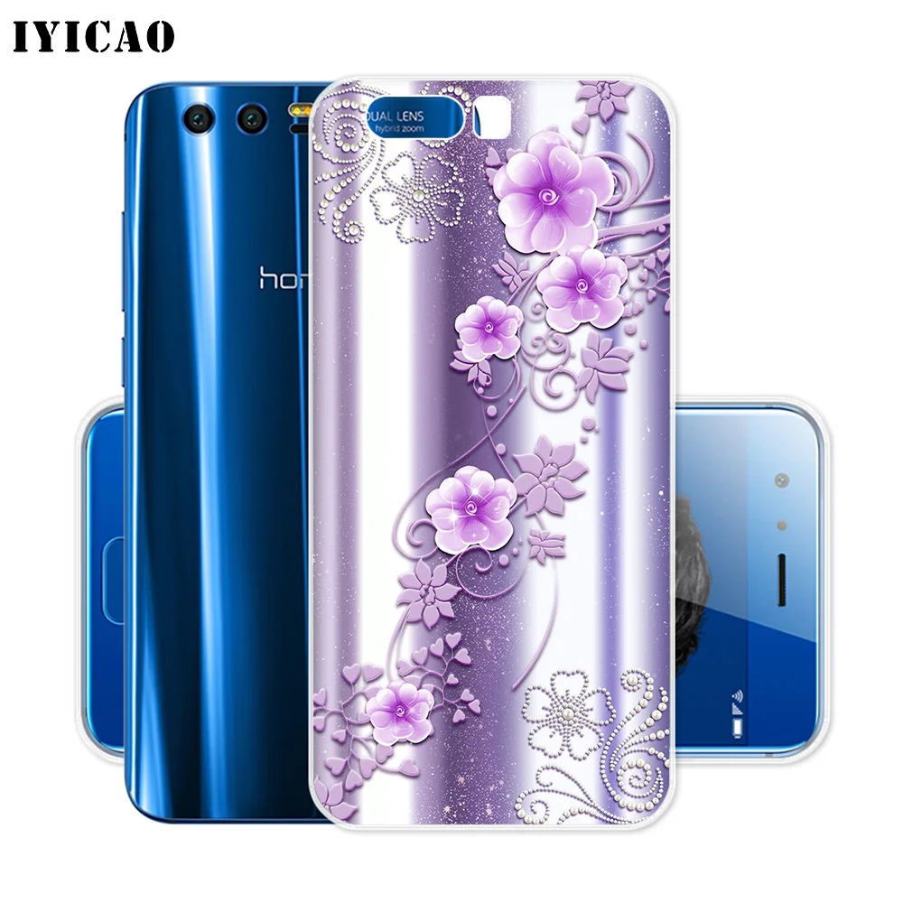 IYICAO Мягкий силиконовый чехол со стразами и цветочным принтом для Huawei Y9 Y7 Y6 Prime 2018