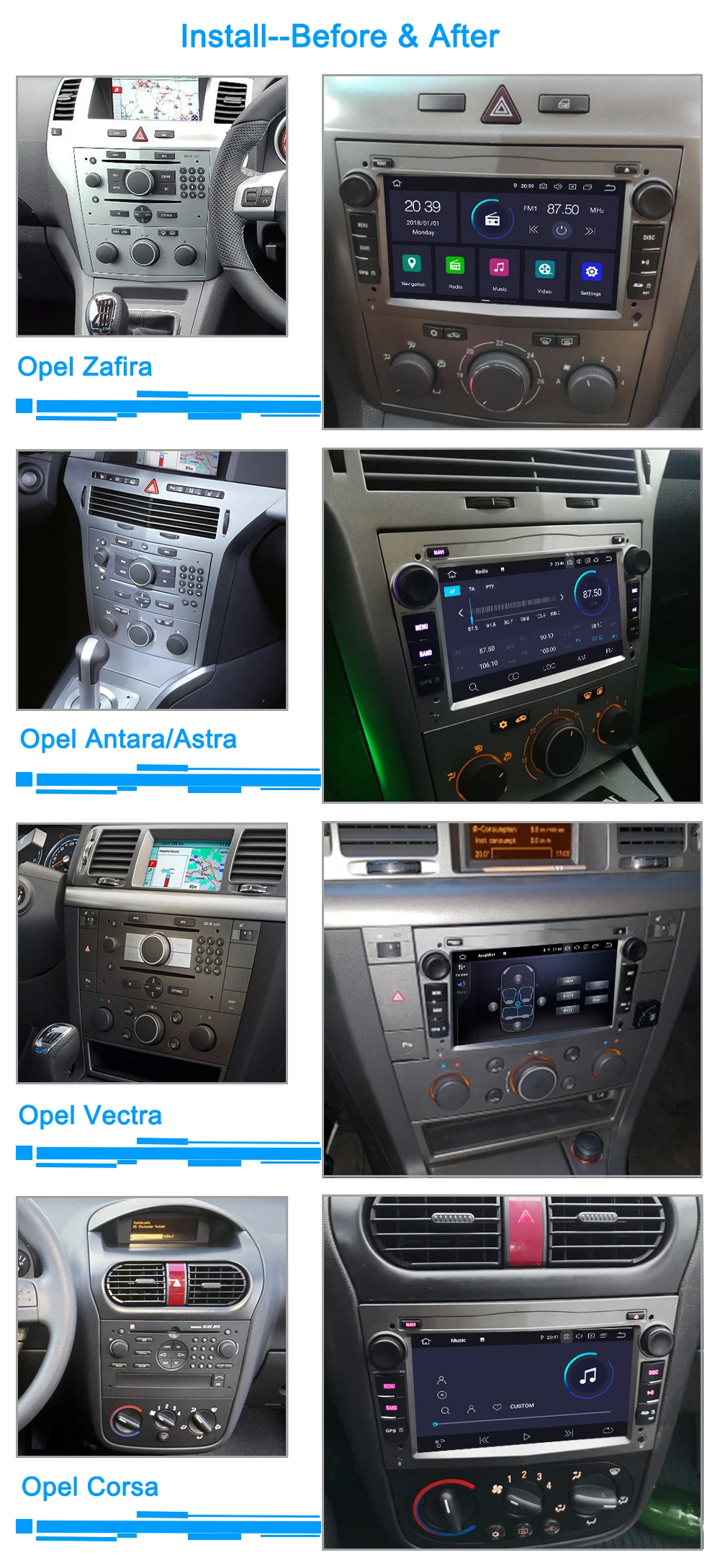 AUTOTOP 2 Din Android 9,0 автомобильный DVD gps для Opel Vauxhall Astra Meriva Vectra Antara Zafira Corsa Agila " gps радио плеер без DVD