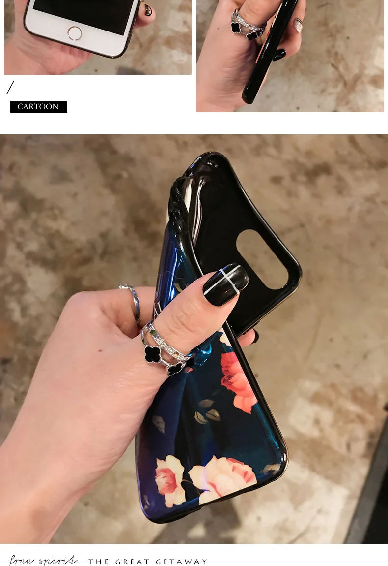 В стиле ретро с цветами для iphone X case для iphone 8/7 plus 6 6 S plus Мягкий Задняя накладка чехла из ТПУ с украшением в виде вишенок, с ремешком