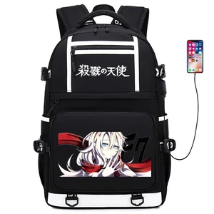 Женский рюкзак Angels of Death Rachel Gardner, аниме, брезентовые школьные рюкзаки, рюкзак для путешествий, usb-зарядка, рюкзак для ноутбука, мужской рюкзак Rugzak