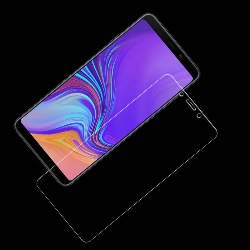 50 шт./лот прозрачная закаленная стеклянная пленка для Samsung Galaxy A9 2018 A7 передняя