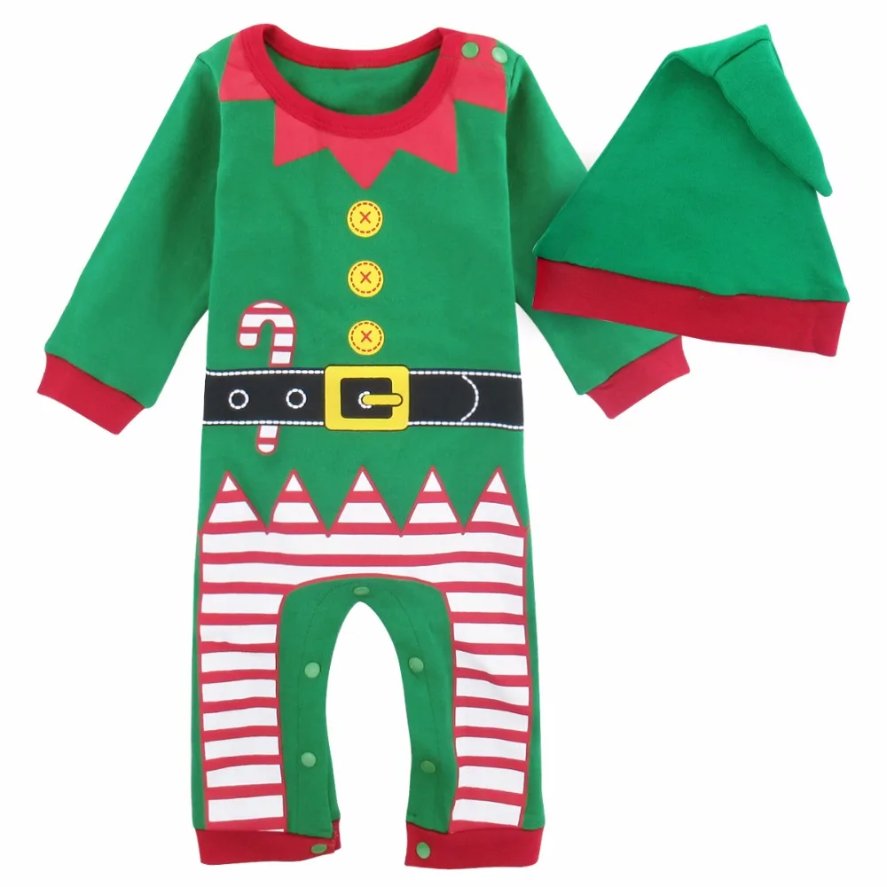 3-18Months для маленьких мальчиков Штаны девочек с рождественским изображением эльфа