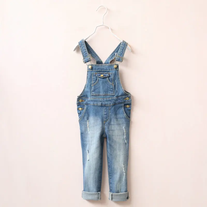 Новое поступление модные джинсовые комбинезоны для маленьких девочек детский