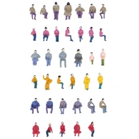 50pcs painted model train seated people passengers figures 187 ho scale model building kit perfect for layout diorama accessory
