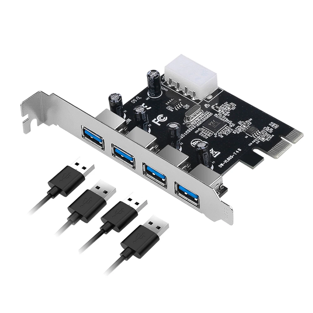 Hot 4-port USB 3.0 PCI-e Expansion Card PCI Express PCIe Hub Adapter 3 0 E 1x | Компьютеры и офис