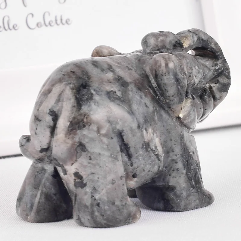2 дюйма природные драгоценные камни Лабрадорит фигурки слонов резные кварцевые