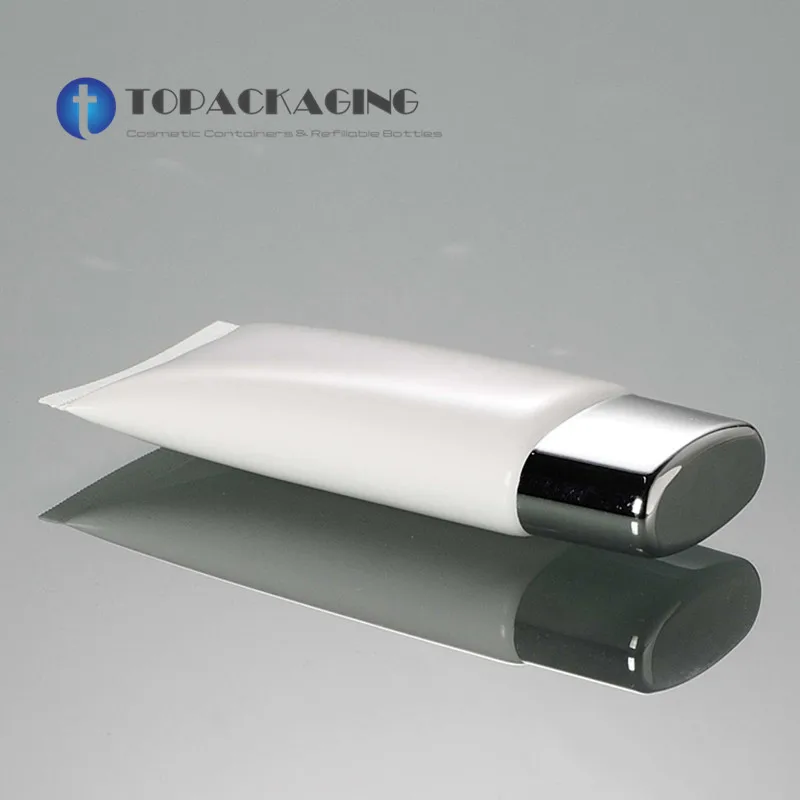 Белая пластиковая бутылка для крема рук 100 г