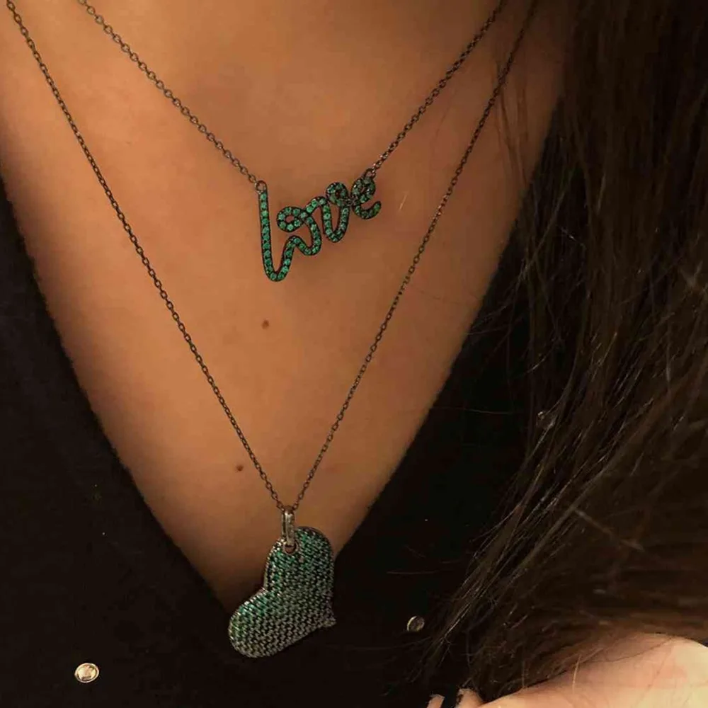 

Warm Love Heart Shaped Pendant Necklace Parent-child Big Hand Small Hand Family Fashion Chain Necklace Jewelry