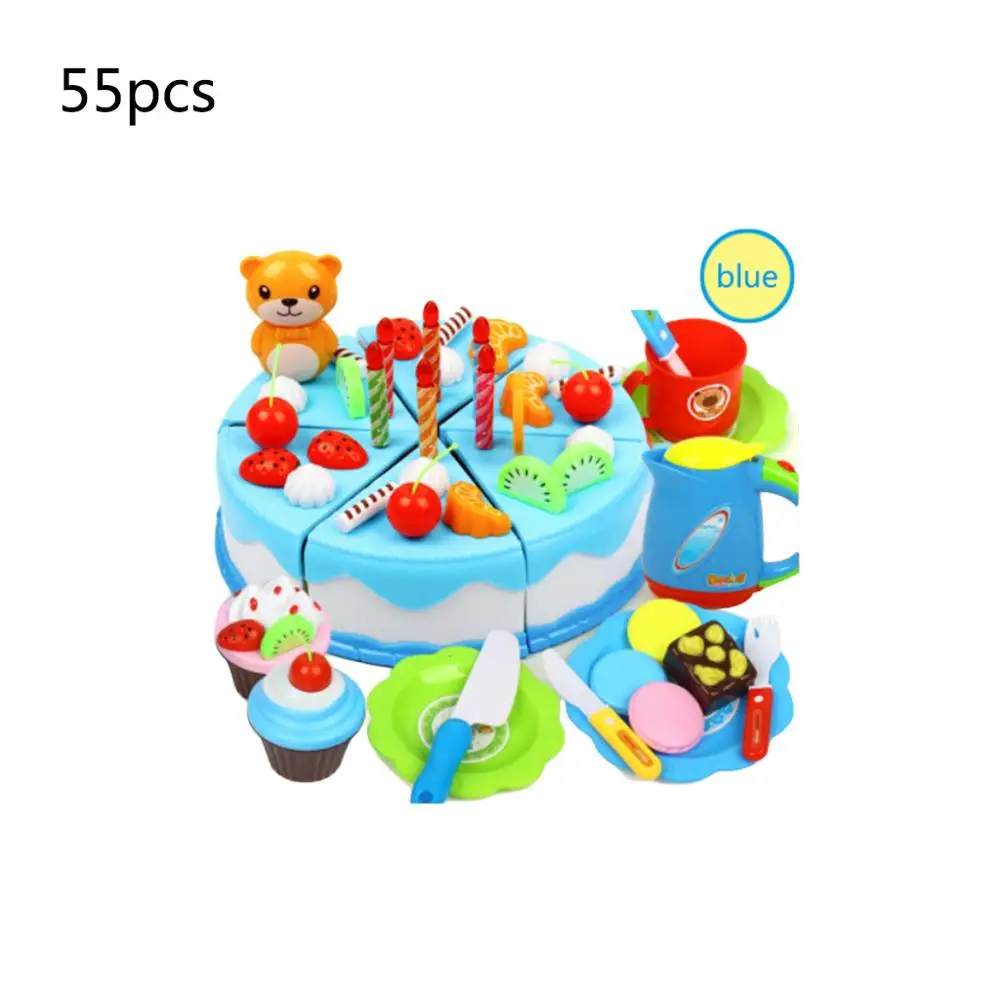 55 шт./компл. игрушка торт на день рождения кухонная еда для резки фруктов ролевые