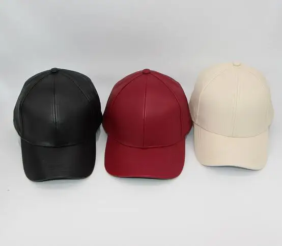 

2016 New PU Leather Baseball Cap Men Women Outdoor Sports Hat