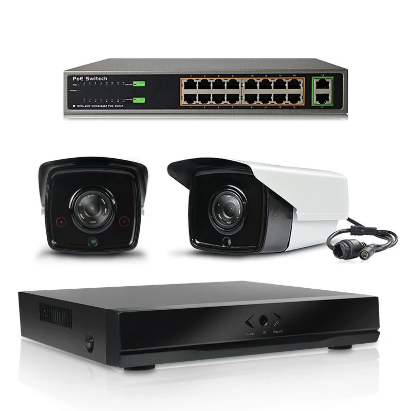 XINFI 16CH POE cctv System with 16ch NVR Network Video Recorder 16 ports switch 16pcs 960P poe 1.3mp Camera CCTV kit | Безопасность и
