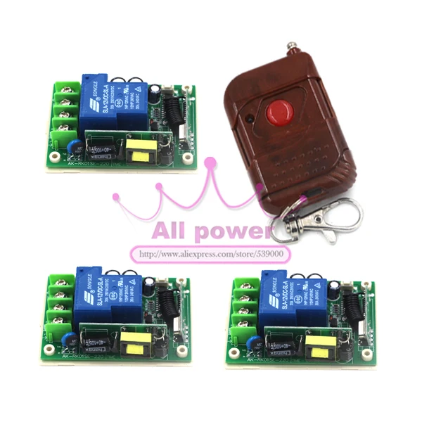 

AC85V 110V 100V 220V 230V 250V 240V 1 CH RF wireless remote control switch, wireless remote switch 220v Receiver&transmitter