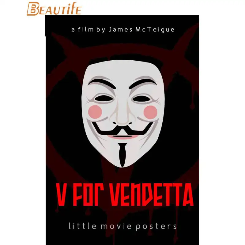 Пользовательские V for Vendetta плакат ткань Шелковый украшения дома настенный