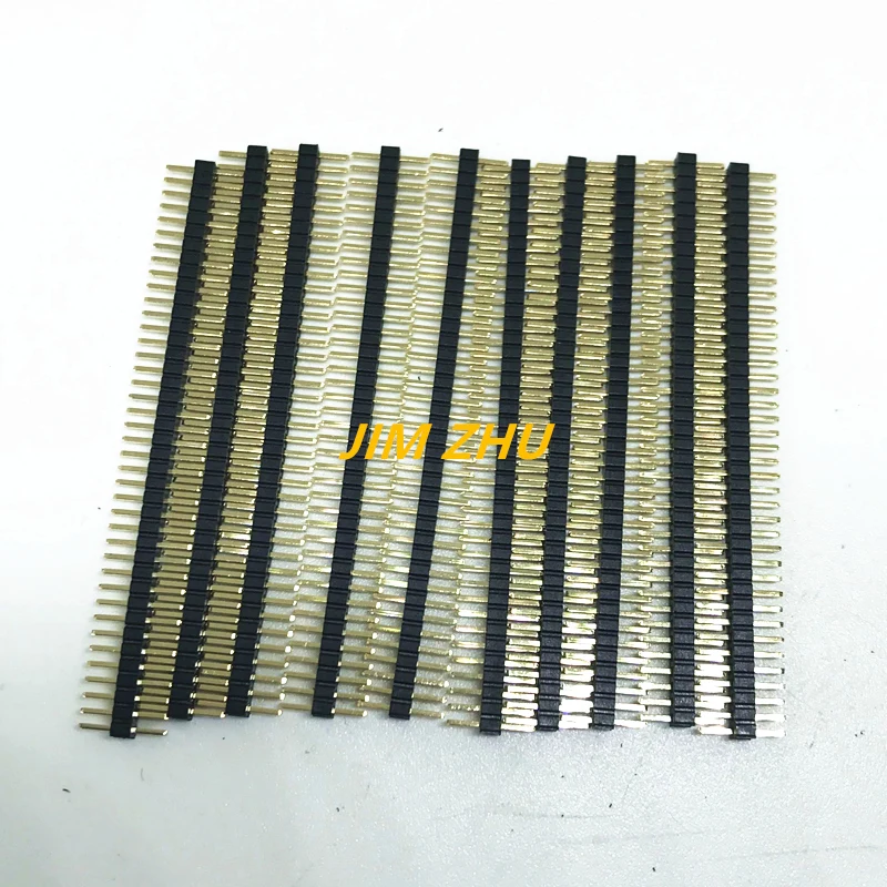 10Pcs 5 шт./10 шт. ROHS позолоченная Медь 1*40 P 40 контактов 1,27 мм Однорядный прямой штыревой разъем для PCB - Цвет: 10Pcs