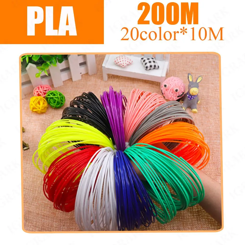 Only10M 20Color PLA IGRARK 3D ручка креативный 3D печать ручки интеллект рисунок 3d принтер Ручка PLA Смарт 3d чертежные ручки лучший подарок для детей принтер - Цвет: Only10M 20Color PLA