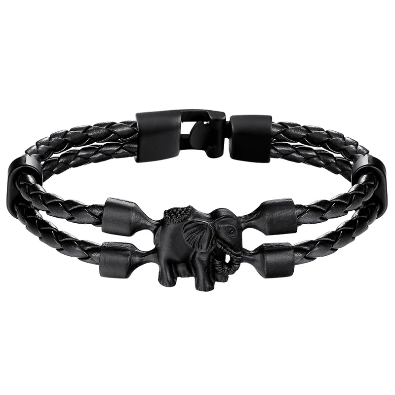 2018 male female Bracelets &amp bangles Infinity Elephant manual multilayer bracelet and retro Leather Bracelet Men Women Jewelry |