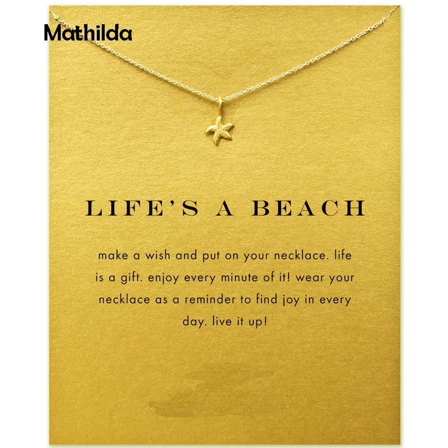 Новое поступление жизнь Морская звезда ожерелье Женская бижутерия Joias Золотое