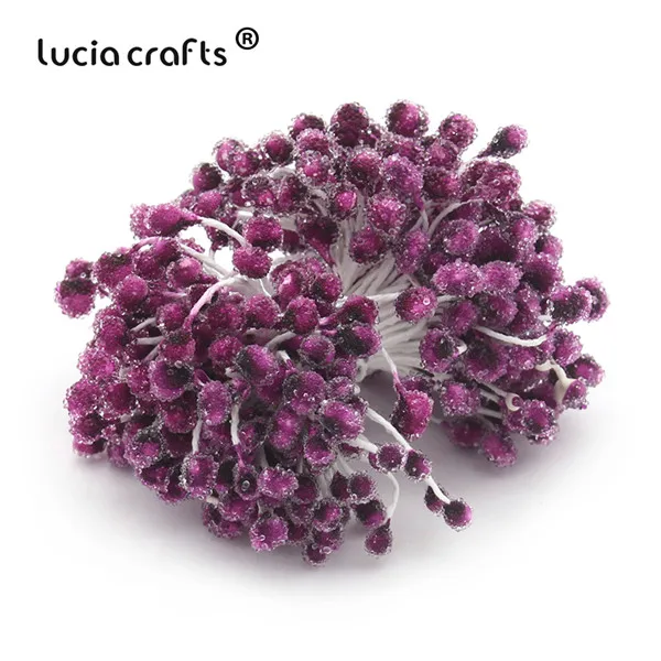 Purple Red Lucia crafts 5 мм разноцветные варианты стеклянные цветочные тычинки для цветов украшения торта diy пестик тычинка 70 шт./лот D0601 - Цвет: Purple Red
