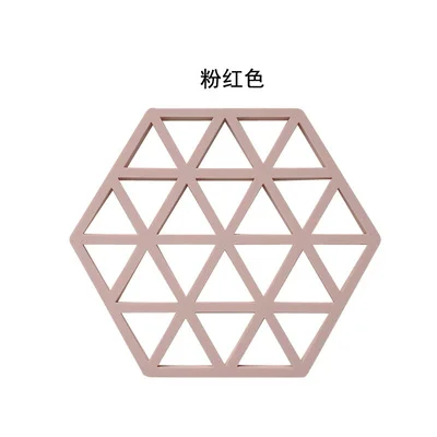 pink 2 Скандинавские шестиугольные простые геометрические высокотемпературные силиконовые анти-обжигающие чаши коврик бытовой кухонный горшок коврик подставка - Цвет: pink 2