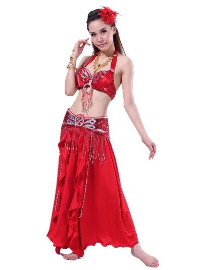 Новый стиль костюм для танца живота бюстгальтер + пояс 2 шт./компл. индийская