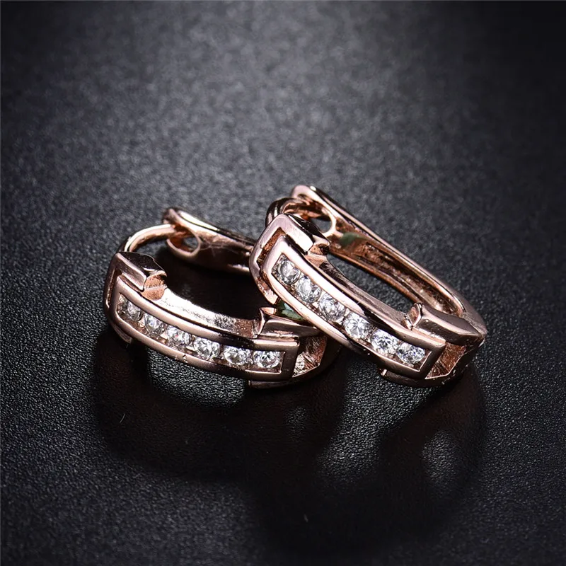 BUDONG Fashion Hoop Earrings for Women Infinity Silver/Gold Color Pave CZ Zirconia Casual Wedding Jewelry XUE141 | Украшения и