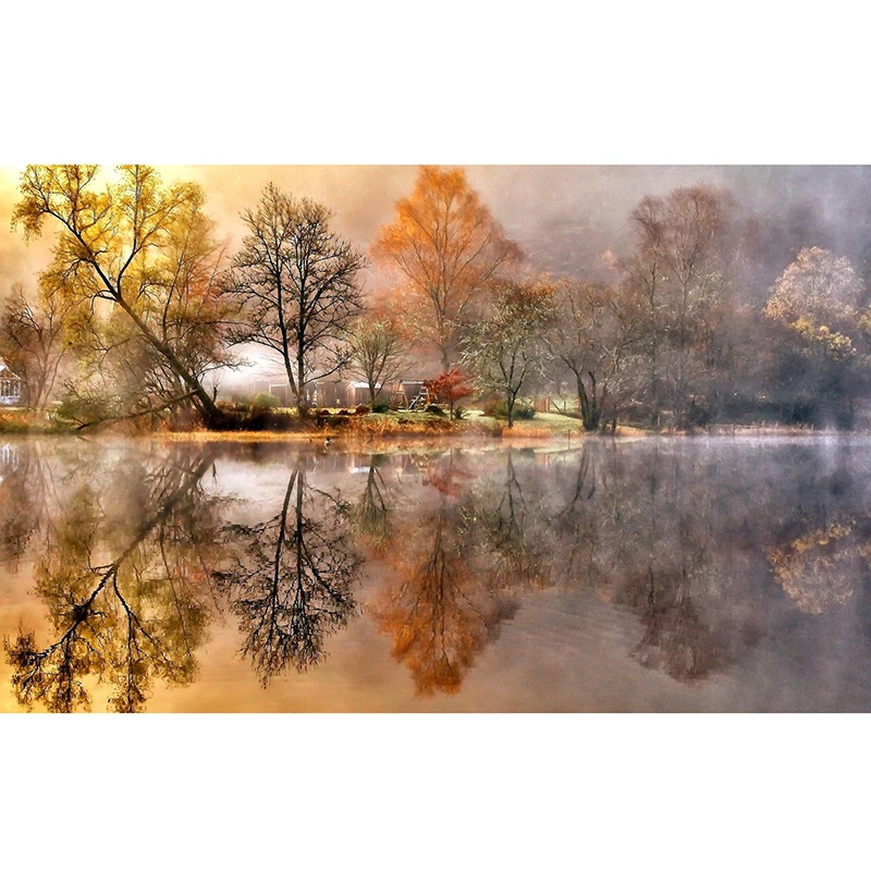 Алмазная 5D Вышивка река отражает полная выкладка круглые/квадратные стразы