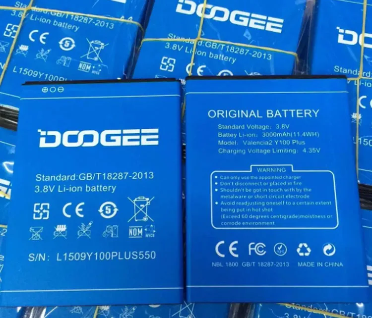 2 шт. Для Doogee Valencia Y100 плюс 3000 мАч батареи Перезаряжаемые литий ионный встроенный