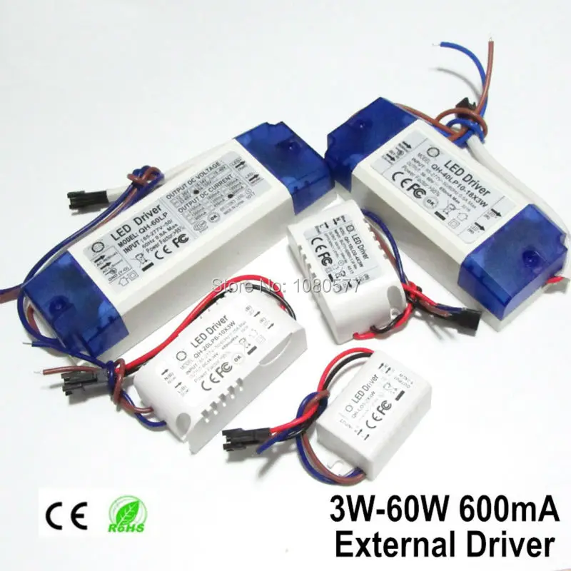 

5pcs 600mA Isolation LED Driver 1-2x3w 3-4x3w 6-10x3w 10-18x3w 18-30x3w External Waterproof Lamp Bulbs Lighting Transformers