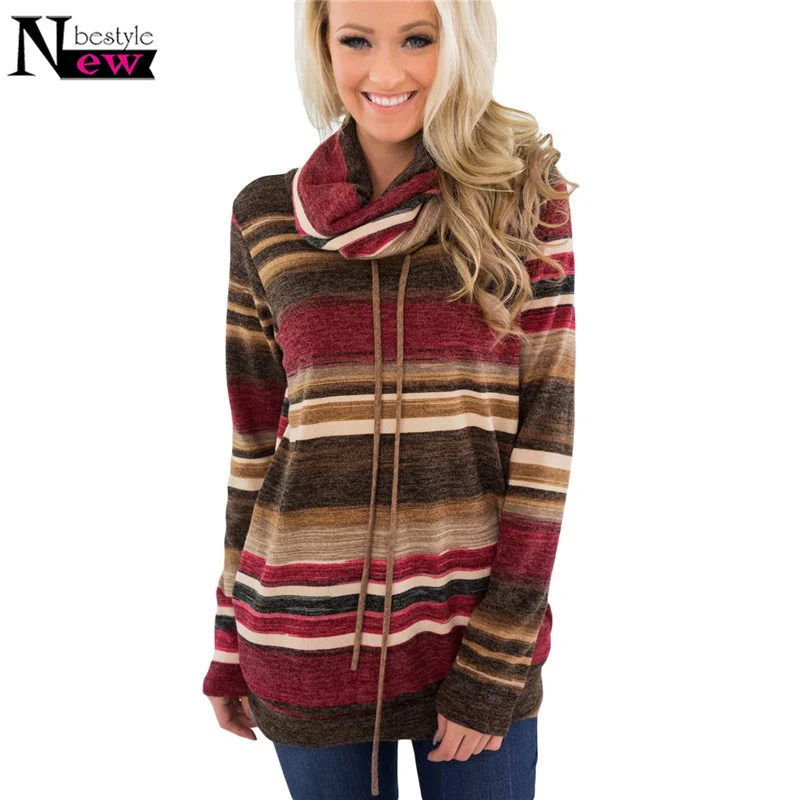 Spring Striped Multicolor Long Sleeve Shirt Women Casual Turtleneck Tshirt Streetwear Tops T Plus Size | Женская одежда