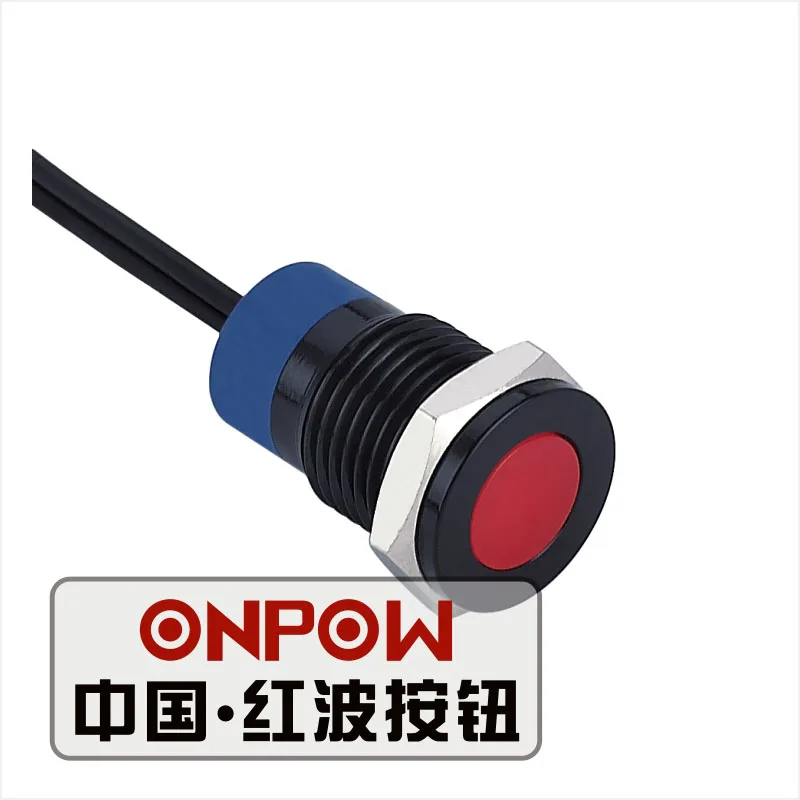 ONPOW 12 мм плоская точечная светодиодная черная сигнальная лампа индикаторная