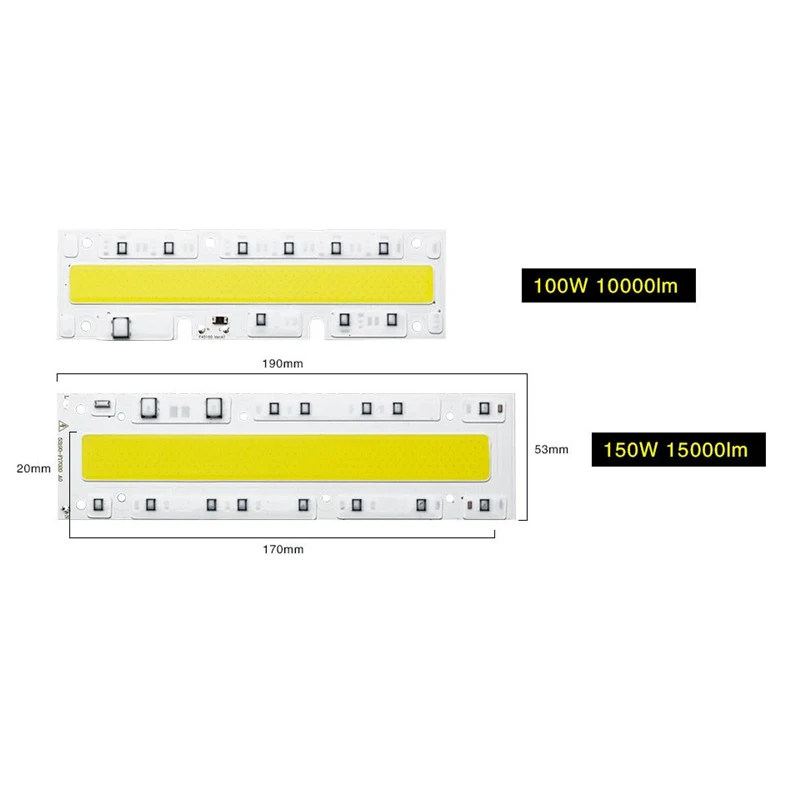 1/Psc LED COB Chip Lamp 30W 50W 70W 100W 150W AC 110V 220V Smart IC Fit For DIY Floodlight Cold White Warm Лампы и освещение