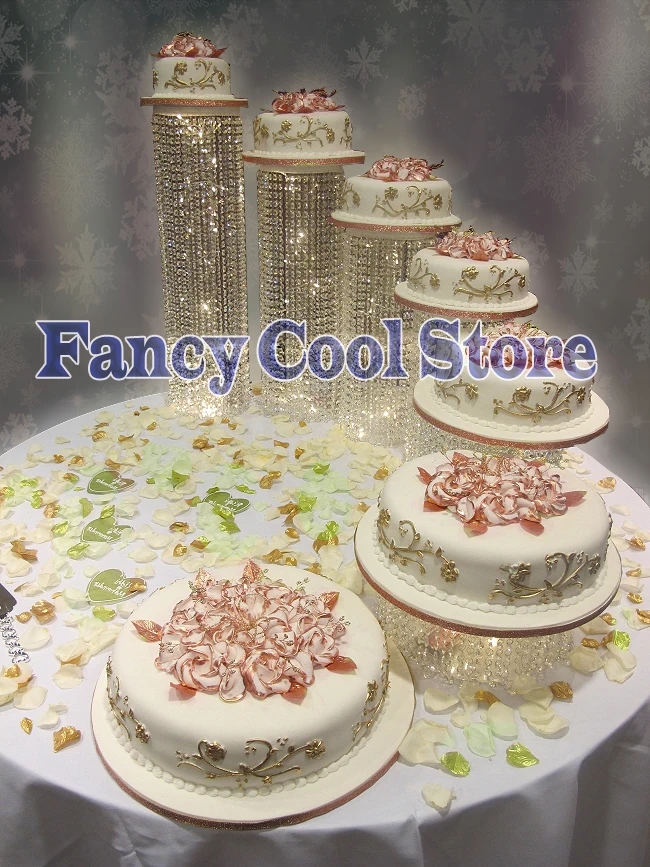 

6pcs/lot crystal cake stand for wedding birthday cake accessory cupcake stand crystal dessert pan decor party cake stand