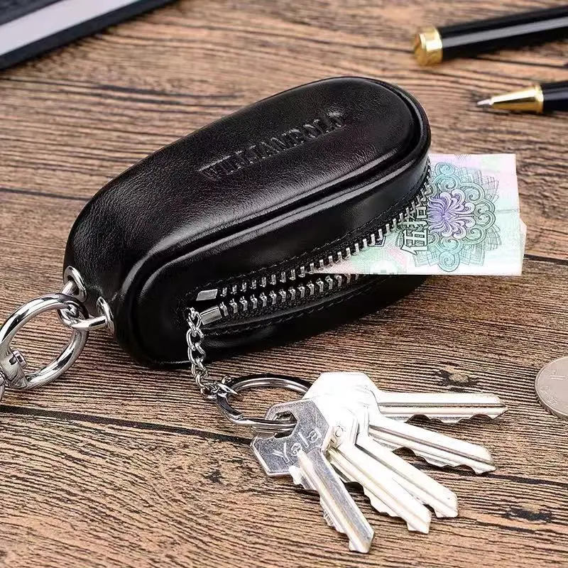 Мужские кошельки из натуральной кожи для автомобильных ключей, органайзер для ключей, ключница на молнии, чехол для ключей, сумка, кошелек, мини PL271