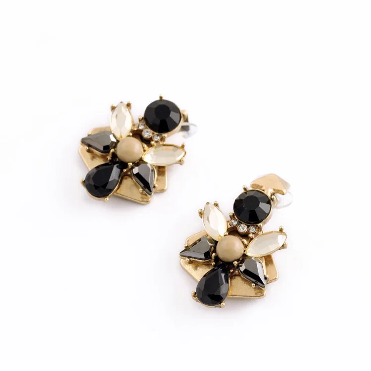 Оптовые цены античный цветочный ободок красивые серьги из обсидиана оптовая