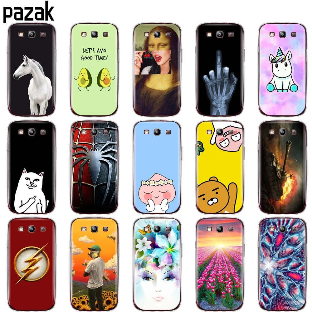 Силиконовый чехол для samsung Galaxy S3, чехол i9300, мягкий ТПУ чехол для телефона samsung S3, чехол-бампер с принтом, защитный чехол