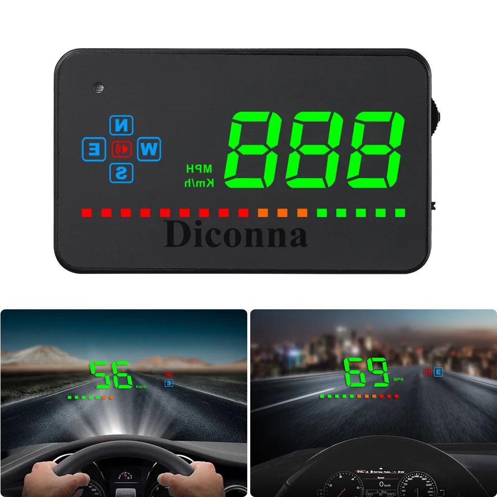 Цифровой gps электронная сигнализация Спидометр Универсальный HUD Предупреждение для автомобилей Грузовик, мотоциклы Дисплей большой Экран Системы