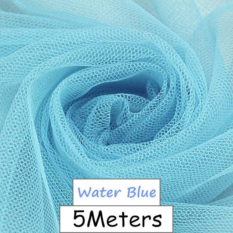 Water Blue 5 метров мягкая экранная Пряжа Ткань Москитная Сетка Пряжа Ткань одежды Пряжа юбка ткань плотная - Цвет: Water Blue