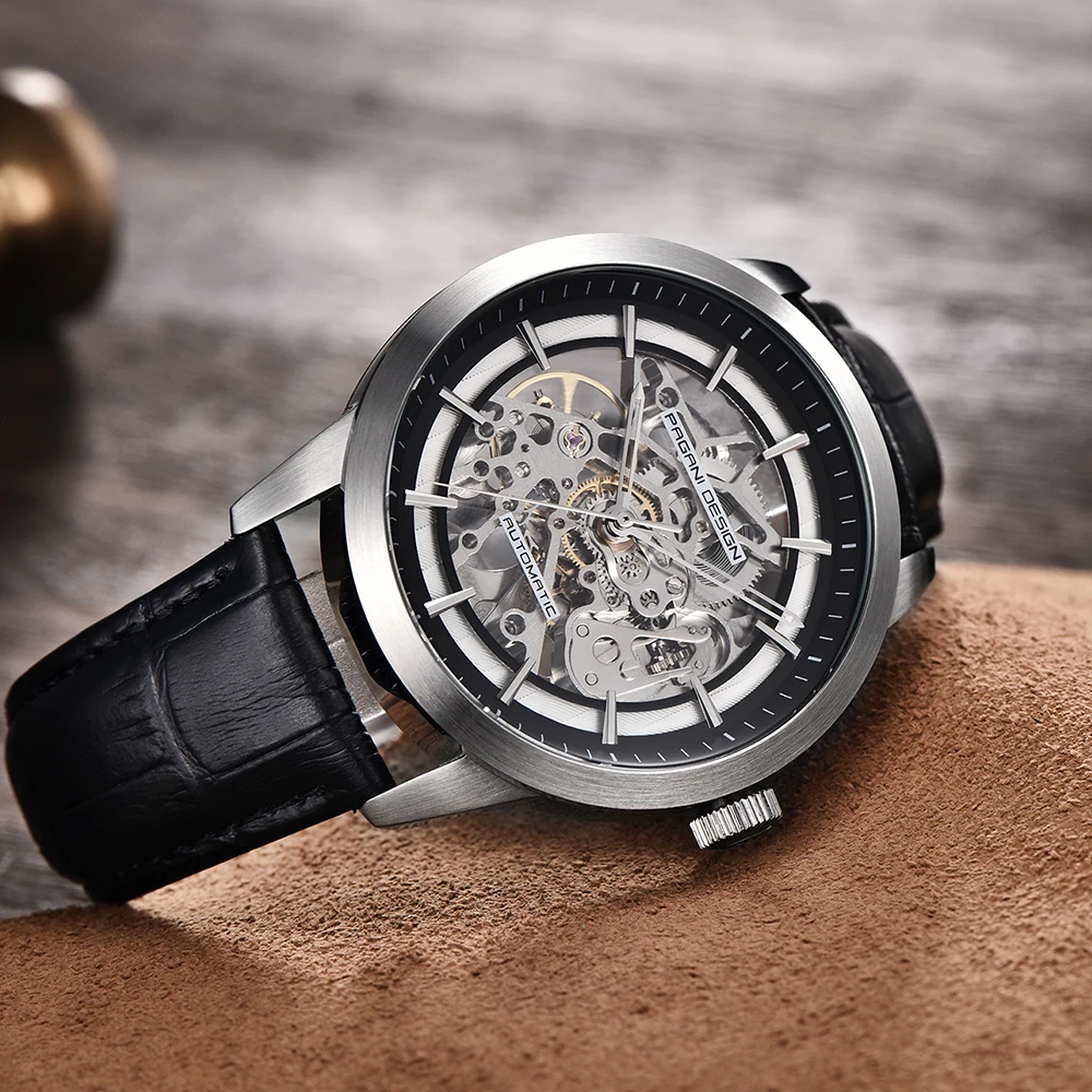 PAGANI Marque Creux кожаный Les loisirs Hommes de Montres De роскошные механические часы Montre homme Nouveau Relogio Masculino
