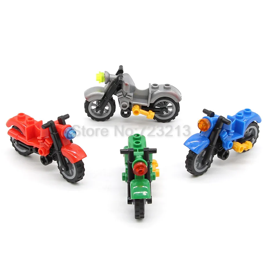 Harley Moto Одиночная транспортных средств аксессуары для мотоциклов MOC части военный спецназ город строительные блоки модель игрушки для детей