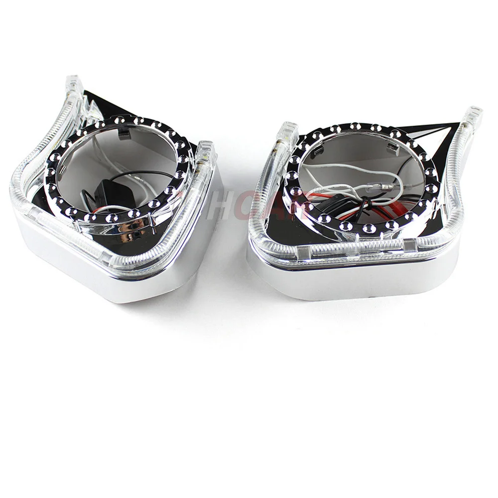 3," дюймовая Форма led angel eye DRL кожух крышка декоративная маска для 2,5"/3,0 Би-ксеноновые линзы проектора украшение для автомобиля