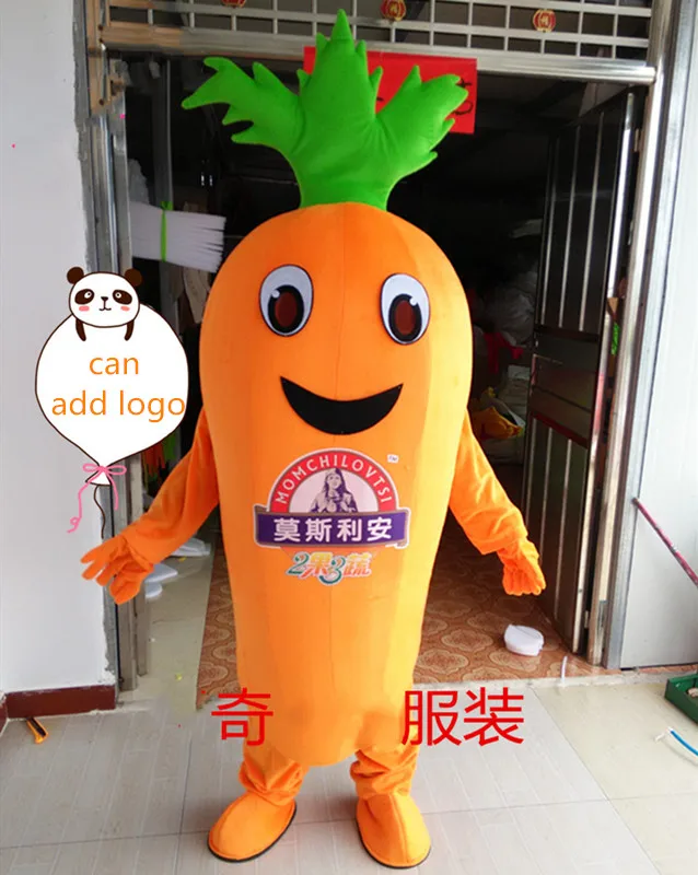 

Vegetables Theme Carrot Mascot Costume Role Playing Cartoon Clothing Adult Size for Halloween Party Event Advertising Dress