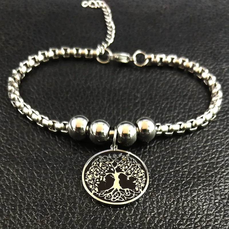 Женские браслеты из нержавеющей стали с изображением дерева жизни 2023 - купить по