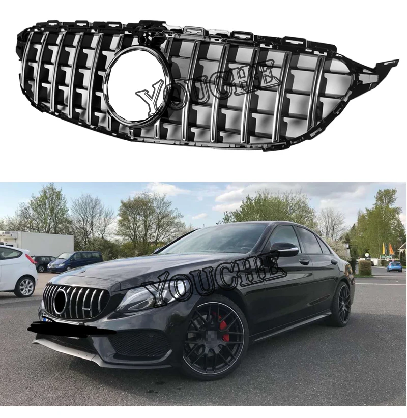 Решетка Переднего Капота W205 для Mercedes C W205 AMG посылка C180 C200 C250 C300 C350- GT/Diamond/AMG стильная решетка
