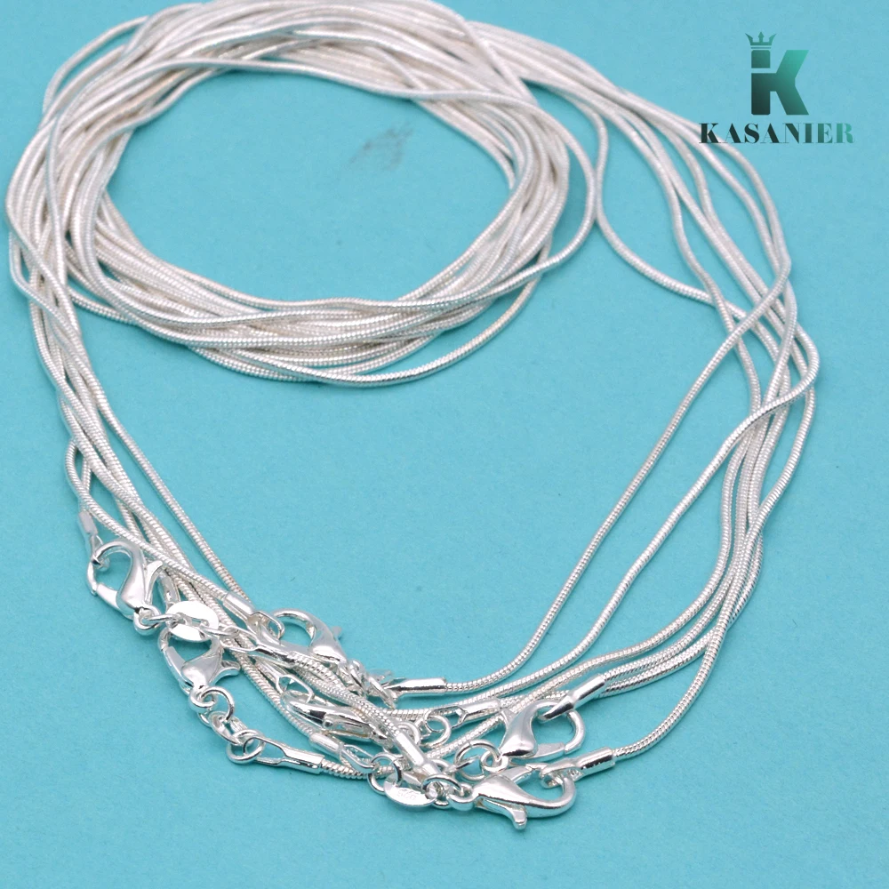 Ожерелье из серебра 1 2 мм длина цепочки 16 24 дюйма|snake chain|chain wholesalenecklace 925 silver |