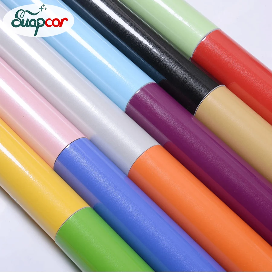 Самоклеющиеся яркие обои ПВХ сплошной цвет мебель украшение шкаф ТВ Рабочий стол