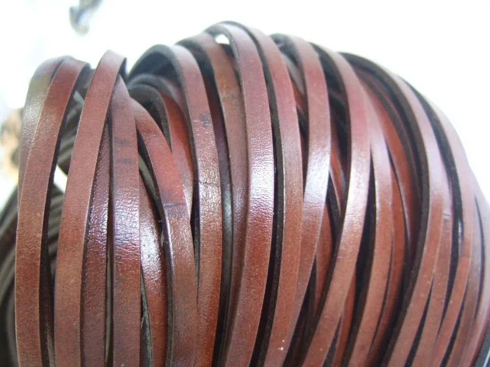 5 ярдов плоский коричневый краситель масло Настоящая Натуральная 5*2 мм кожаный