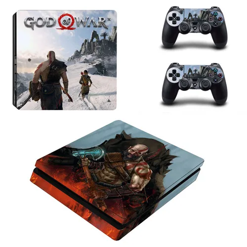 YSP4S-2202 God of War 4 PS4 тонкая кожа Наклейка виниловая для sony Playstation 4 консоль и 2 контроллера PS4 тонкая кожа Наклейка - Цвет: YSP4S-2202